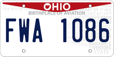 OH license plate FWA1086