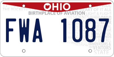 OH license plate FWA1087