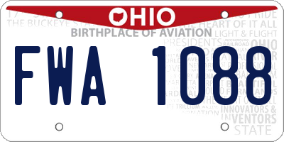 OH license plate FWA1088