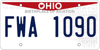 OH license plate FWA1090