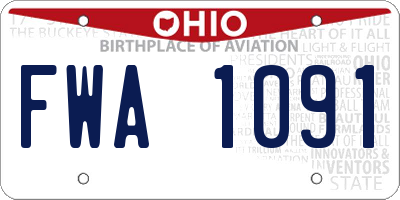 OH license plate FWA1091