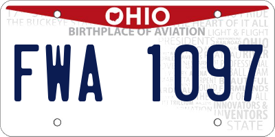 OH license plate FWA1097