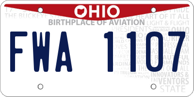 OH license plate FWA1107