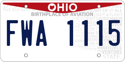 OH license plate FWA1115