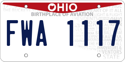 OH license plate FWA1117