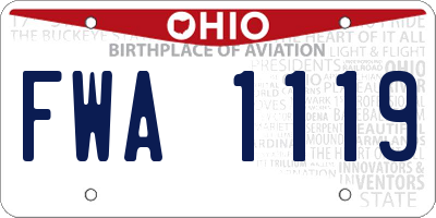 OH license plate FWA1119