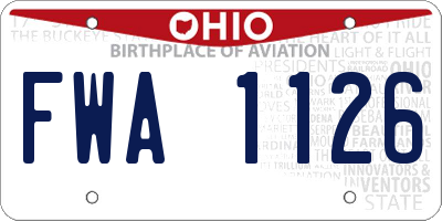 OH license plate FWA1126