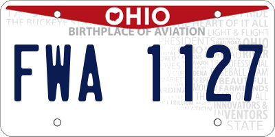 OH license plate FWA1127