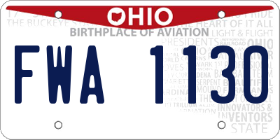 OH license plate FWA1130