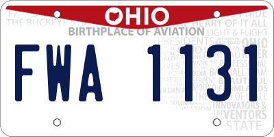 OH license plate FWA1131