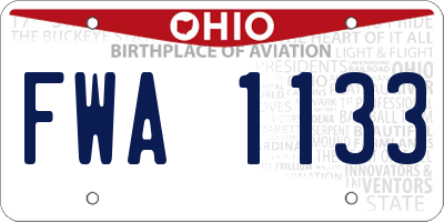 OH license plate FWA1133