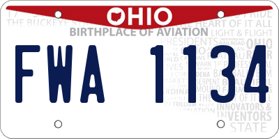 OH license plate FWA1134
