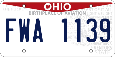 OH license plate FWA1139