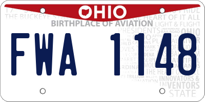 OH license plate FWA1148