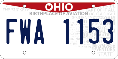 OH license plate FWA1153