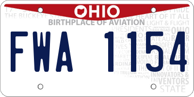 OH license plate FWA1154