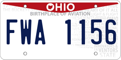 OH license plate FWA1156