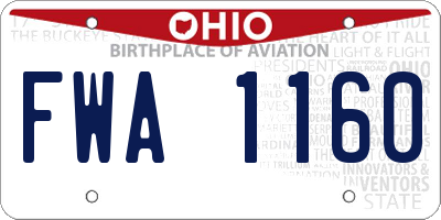 OH license plate FWA1160