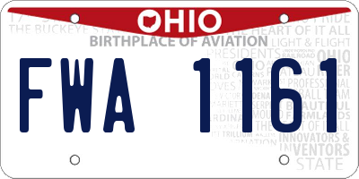 OH license plate FWA1161