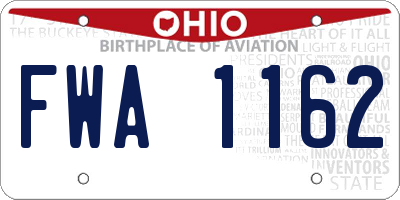 OH license plate FWA1162