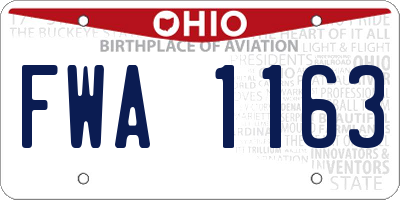 OH license plate FWA1163