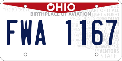 OH license plate FWA1167