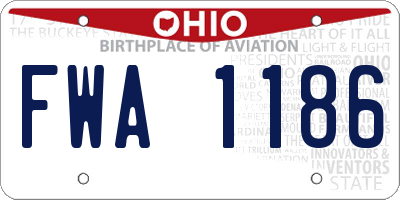 OH license plate FWA1186