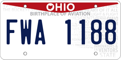 OH license plate FWA1188