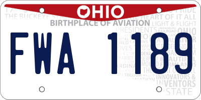 OH license plate FWA1189