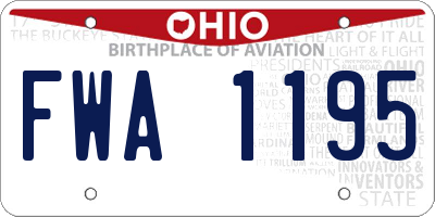 OH license plate FWA1195