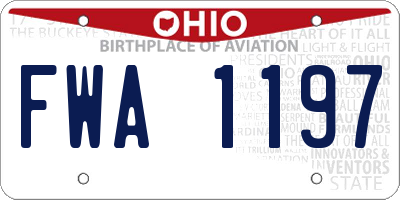 OH license plate FWA1197