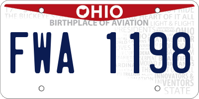 OH license plate FWA1198