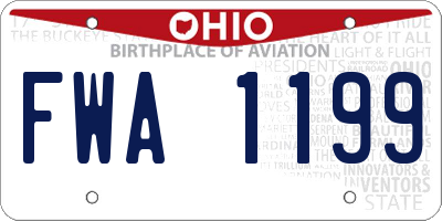 OH license plate FWA1199