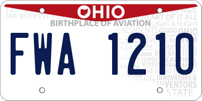 OH license plate FWA1210