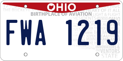 OH license plate FWA1219