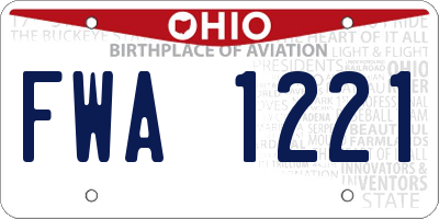 OH license plate FWA1221