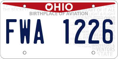 OH license plate FWA1226