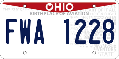 OH license plate FWA1228