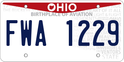 OH license plate FWA1229