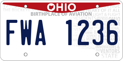 OH license plate FWA1236