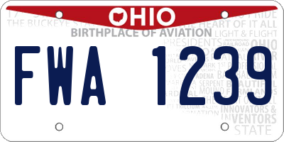 OH license plate FWA1239