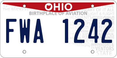 OH license plate FWA1242