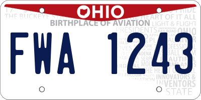 OH license plate FWA1243