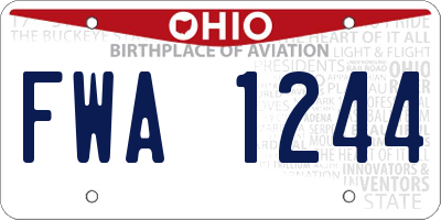 OH license plate FWA1244