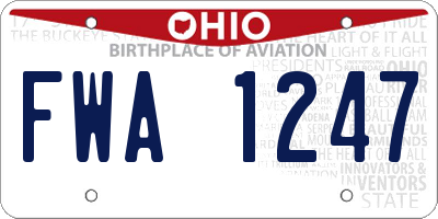 OH license plate FWA1247