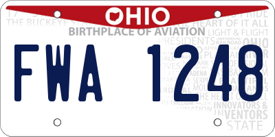 OH license plate FWA1248