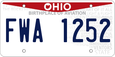 OH license plate FWA1252