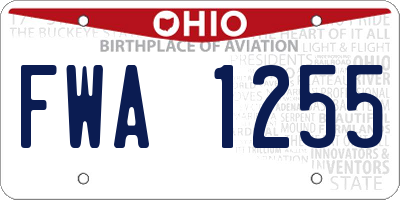 OH license plate FWA1255