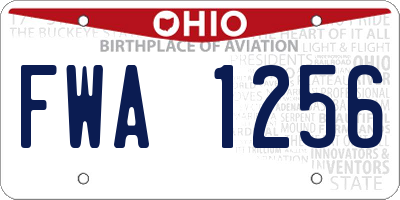 OH license plate FWA1256