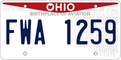 OH license plate FWA1259